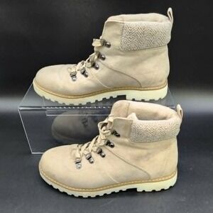 Kohls Sonoma Cream‎ Hiking Boot Women Size 8 Tiger Fish Gorpcore Winter Cozy Lug